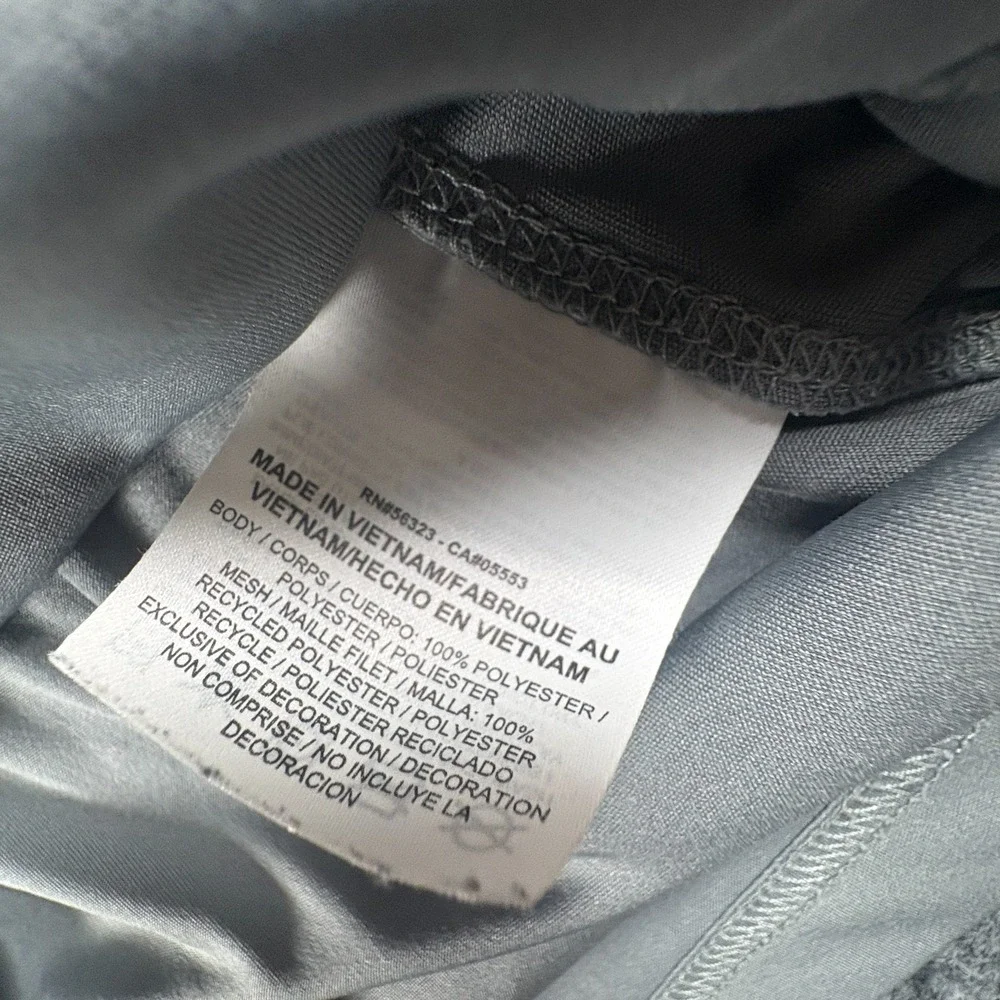 Nike Dri Fit Athletic Shirt Mens Large Gray Crew Neck Big Swoosh Logo Running‎